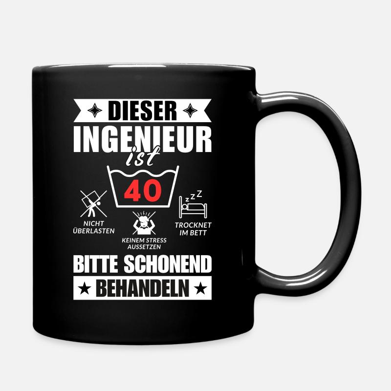Dieser Ingenieur ist 40. Schonend behandeln - Tasse einfarbig - Schwarz