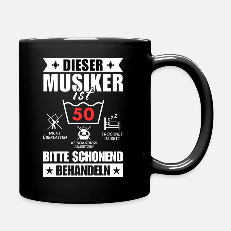 Dieser Musiker ist 50. Schonend behandeln - Tasse einfarbig - Schwarz