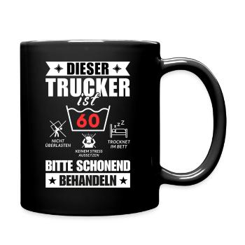 Dieser Trucker ist 60. Schonend behandeln - Tasse einfarbig - Schwarz - Rechts