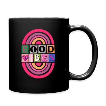 Gute Stimmung pink - Tasse einfarbig - Schwarz - Rechts