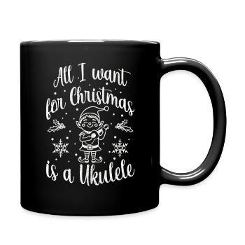 Tout ce que je veux pour Noël, c’est un ukulélé - Mug uni - noir - Droite