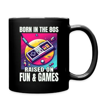 Retro-Videospiel-Controller-Kunst der 80er Jahre: Ein Nostalgiker - Tasse einfarbig - Schwarz - Rechts