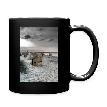 Beach chairs by the sea - Full Colour Mug - black - Right