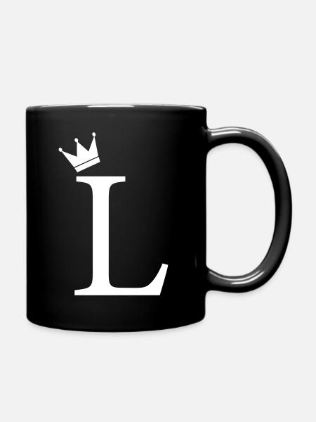 Couronne monogrammée L - Mug uni - noir