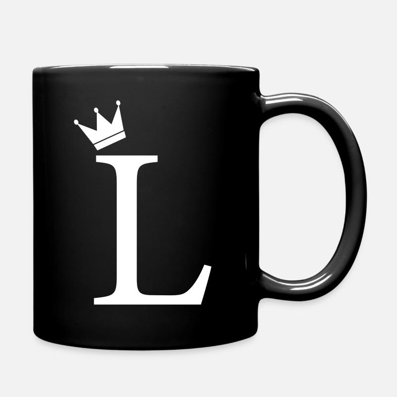 Couronne monogrammée L - Mug uni - noir
