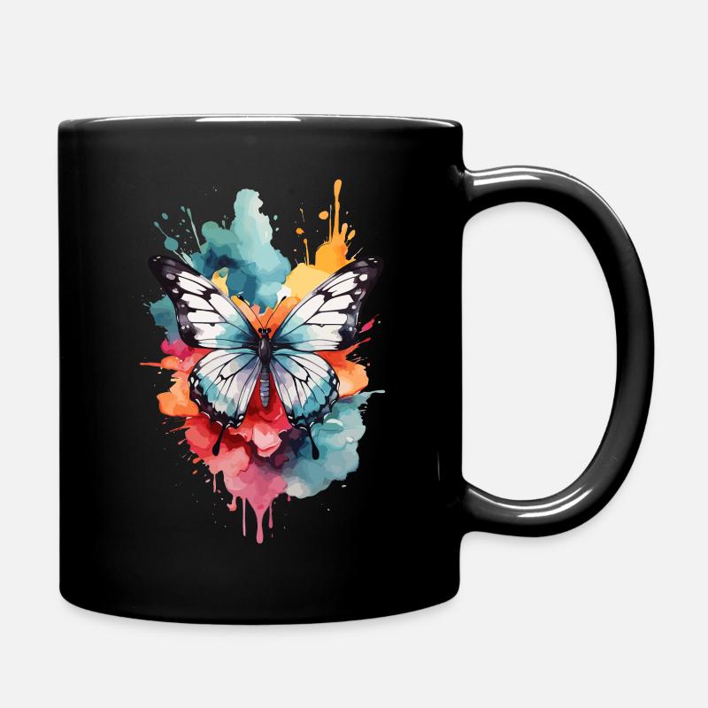 Papillon d’Art coloré - Mug uni - noir
