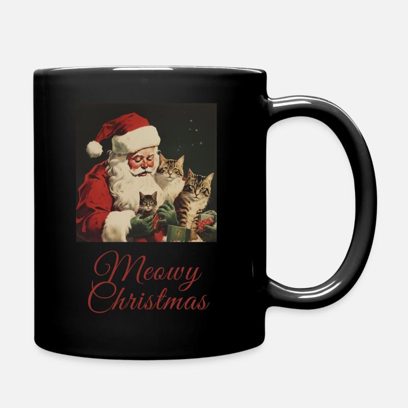 Chat de Noël miaou - Mug uni - noir