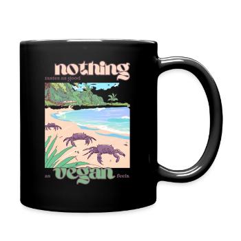 Nothing tastes as good as vegan feels. Crab Beach - Tasse einfarbig - Schwarz - Rechts