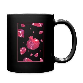 Granatapfel - Tasse einfarbig - Schwarz - Rechts
