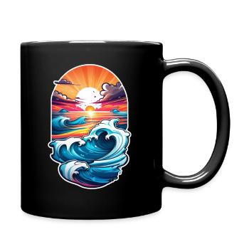 vague - été - vacances - Mug uni - noir - Droite
