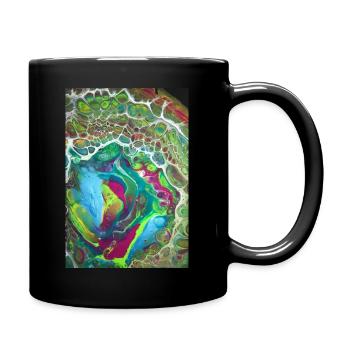 Acryl Pouring 1123 - Tasse einfarbig - Schwarz - Rechts