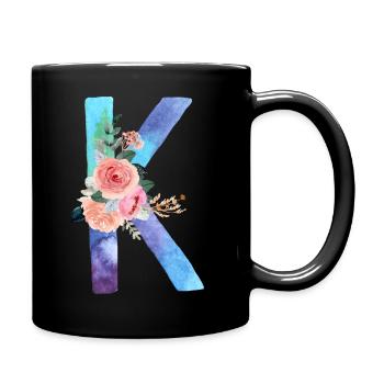 Lettre K watercolor - Mug uni - noir - Droite