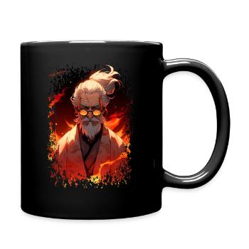 Wise Old Japanese Sensei - Anime Shirt - Full Colour Mug - black - Right