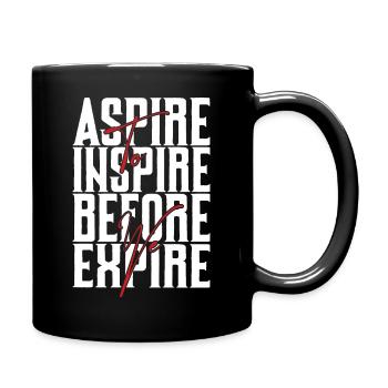 Aspire Before Expire white - Full Colour Mug - black - Right