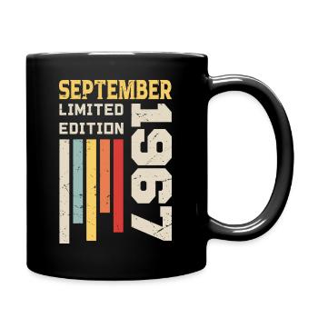 September 1967 Geburtstagsgeschenk September 1967 - Tasse einfarbig - Schwarz - Rechts