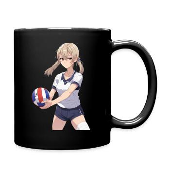 Manga Volleyball Mädchen - Tasse einfarbig - Schwarz - Rechts