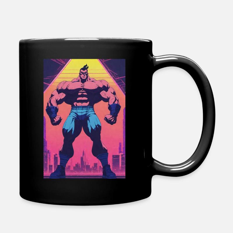 bodybuilder de style anime des années 80 - Mug uni - noir