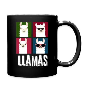Llamas - Full Colour Mug - black - Right