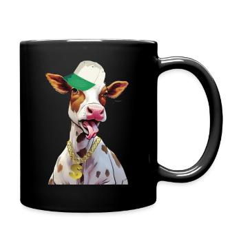 coole Kuh - Tasse einfarbig - Schwarz - Rechts