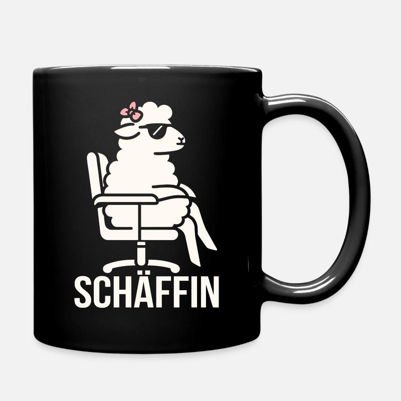 Chef Chefin Schaf Geschenk Schäfin Spruch - Tasse einfarbig - Schwarz