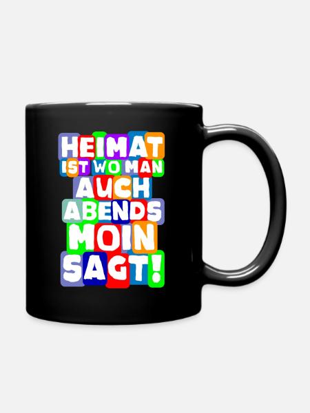 Heimat sagt Moin - Tasse einfarbig - Schwarz