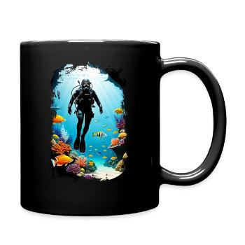 plongée sous marine - Mug uni - noir - Droite