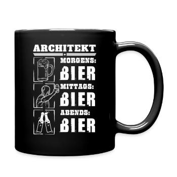 Mein Tagesablauf als Architekt - Tasse einfarbig - Schwarz - Rechts
