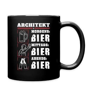 Mein Tagesablauf als Architekt - Tasse einfarbig - Schwarz - Rechts