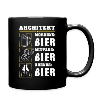 Mein Tagesablauf als Architekt - Tasse einfarbig - Schwarz - Rechts