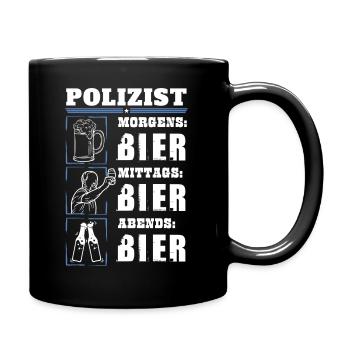 My daily routine as a police officer - Full Colour Mug - black - Right