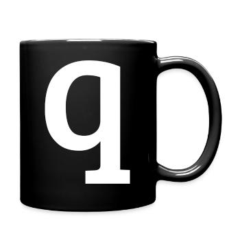 Buchstabe q "q" weiß - Tasse einfarbig - Schwarz - Rechts