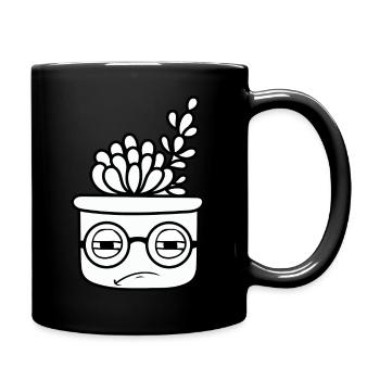 Cool Cactus with Glasses - Full Colour Mug - black - Right