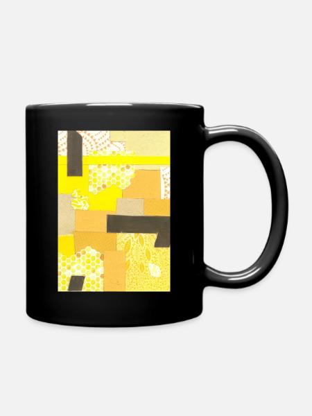 Gelbe Collage - Tasse einfarbig - Schwarz