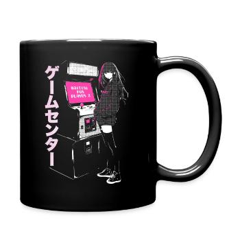 Jeux d’arcade Anime Girl en attente du joueur 2 - Mug uni - noir - Droite