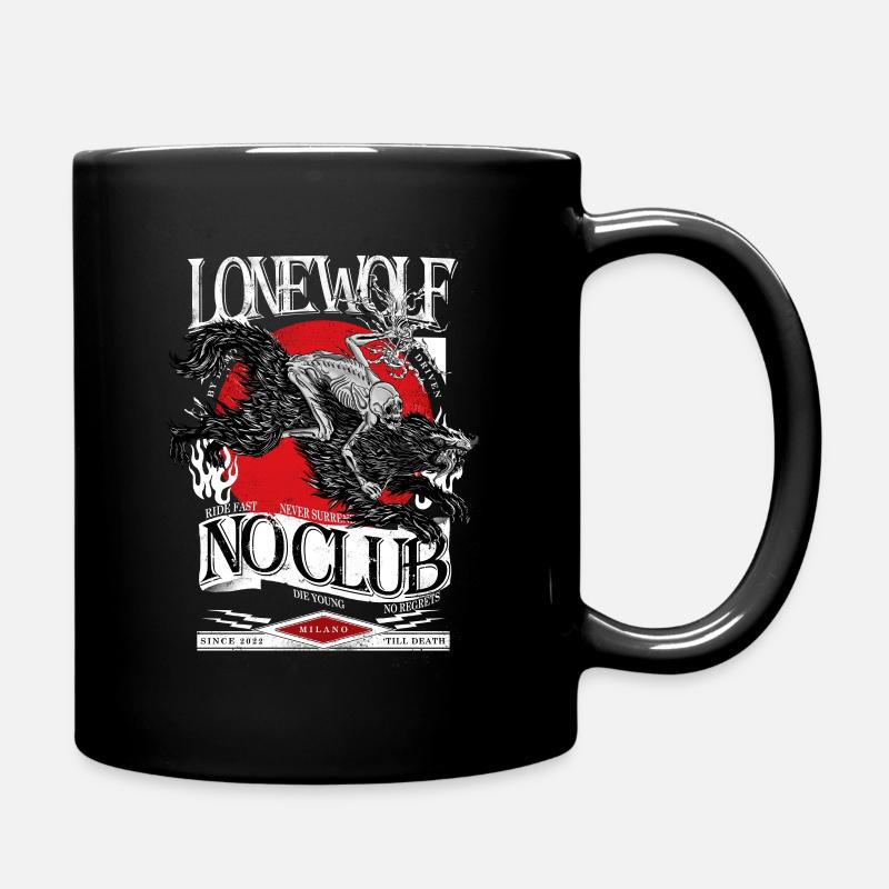 Lone Wolf No Club Motorcycle Milano - Full Colour Mug - black
