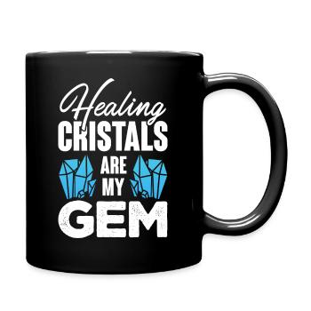 Healing crystals are my Gem - Full Colour Mug - black - Right