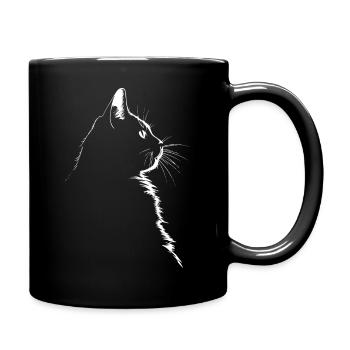 Katze, katzenmotiv - Tasse einfarbig - Schwarz - Rechts