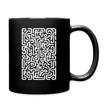 Abstract Pattern | Organic Labyrinth Style - Tasse einfarbig - Schwarz - Rechts