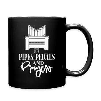 Pipes Pedals And Prayers Church Music Organ Player - Full Colour Mug - black - Right