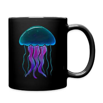 Glowing Jellyfish - Full Colour Mug - black - Right