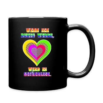 Cheeky saying with a heart for young people - Full Colour Mug - black - Right