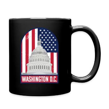Washington D.C. With Flag - American Travel - Full Colour Mug - black - Right
