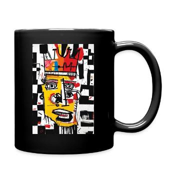 Colorful crowned urban art - Full Colour Mug - black - Right