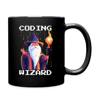 CODING WIZARD Coder Programmer Developer Humor - Full Colour Mug - black - Right