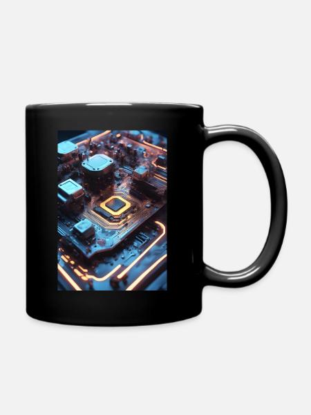 Circuit Board - Full Colour Mug - black