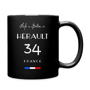 Leben im HÉRAULT Nummer 34, Okzitanien, Frankreich - Tasse einfarbig - Schwarz - Rechts