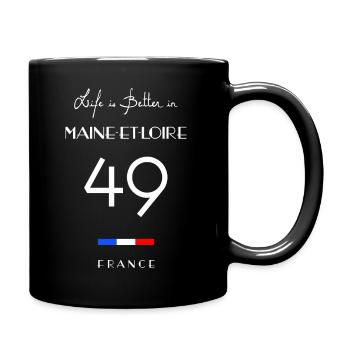 Life is better in MAINE-ET-LOIRE Number 49 Anjou - Mug uni - noir - Droite