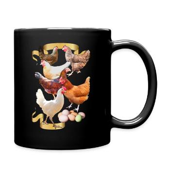 Alex' Hühner - Tasse einfarbig - Schwarz - Rechts