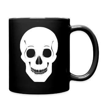 Simple Skull - White Monochrome - Full Colour Mug - black - Right