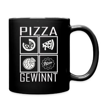 Pizza, Ich Liebe Pizza - Tasse einfarbig - Schwarz - Rechts